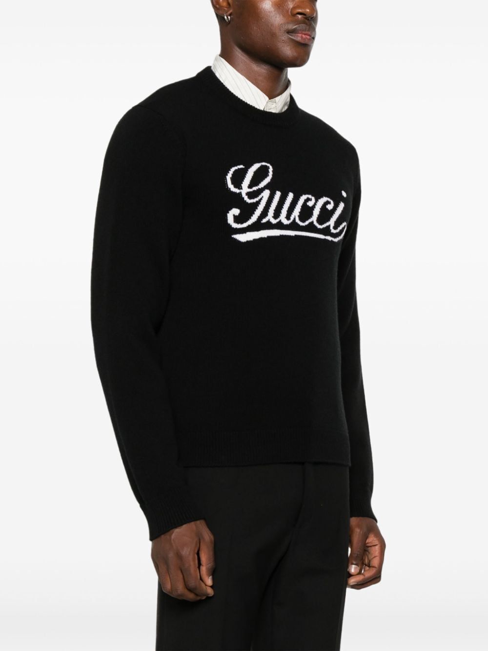 Gucci Heather Grey Wool Knit Sweater