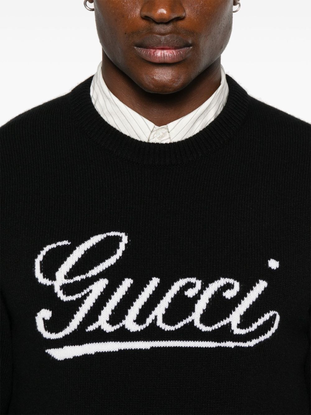 Gucci Heather Grey Wool Knit Sweater