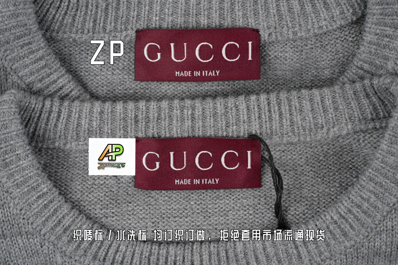 Gucci Heather Grey Wool Knit Sweater
