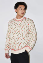 Bottega Veneta Matchstick Print Crew Neck Sweater