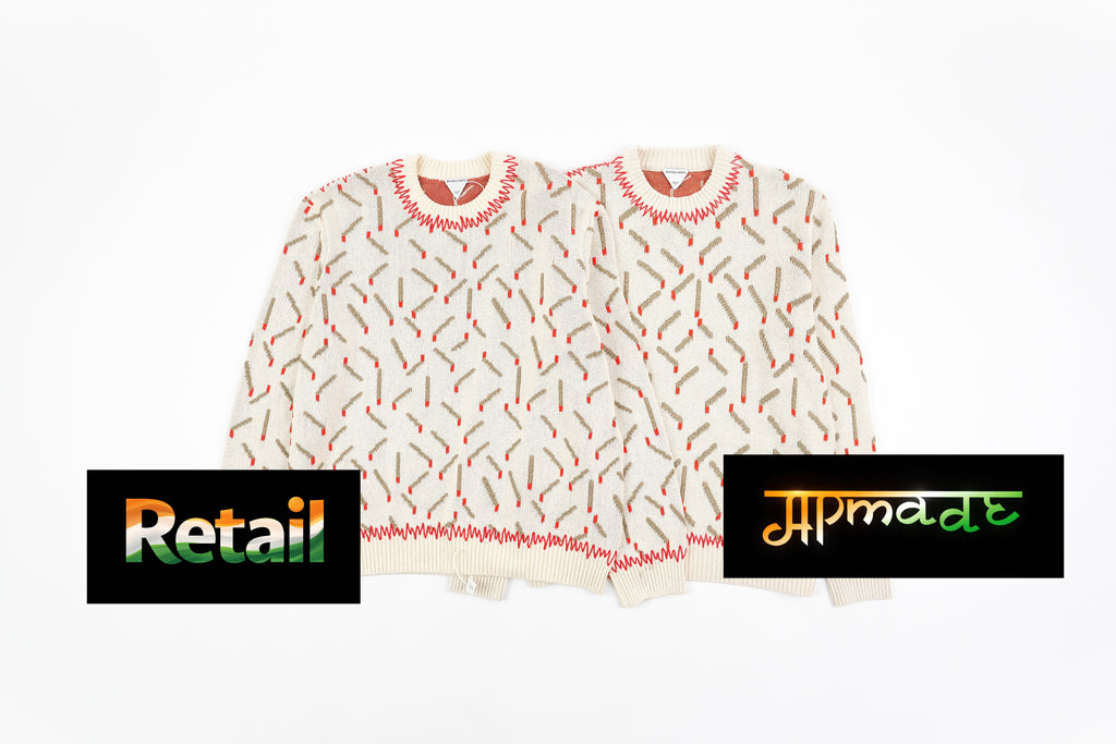Bottega Veneta Matchstick Print Crew Neck Sweater