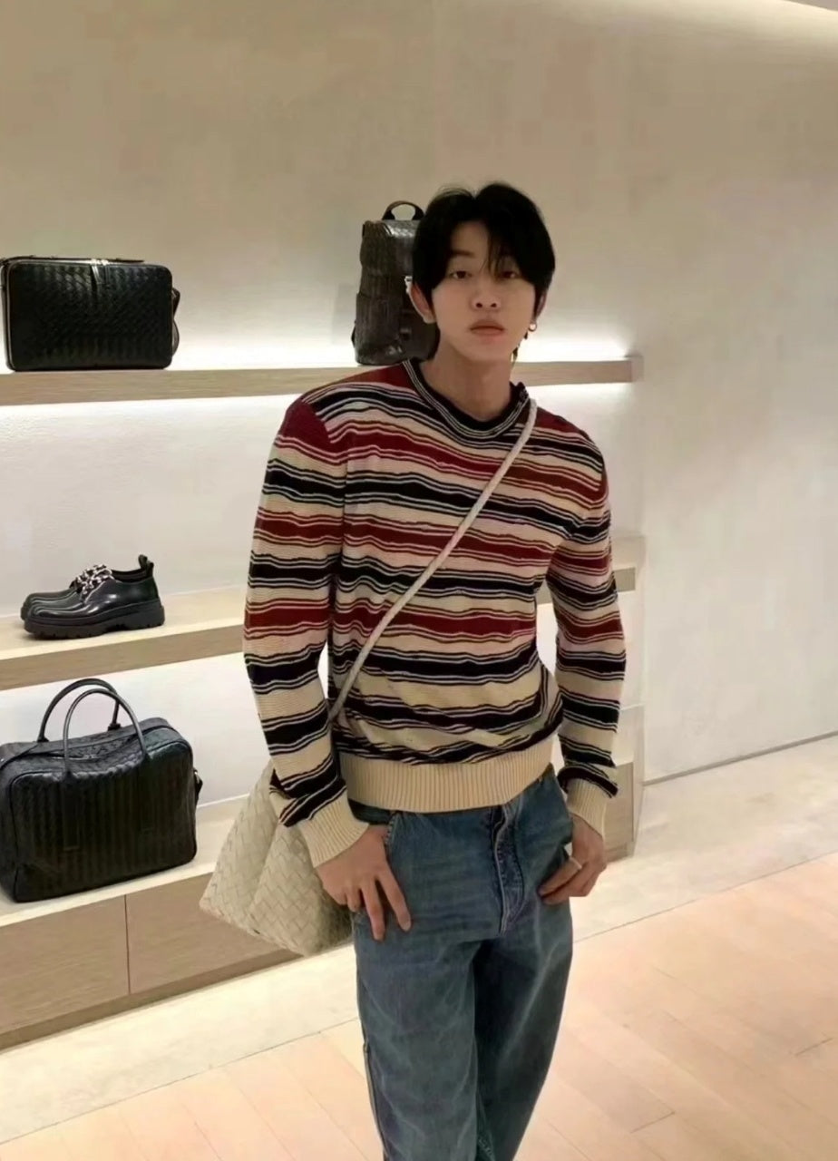 Bottega Veneta Red Striped Knit Sweater