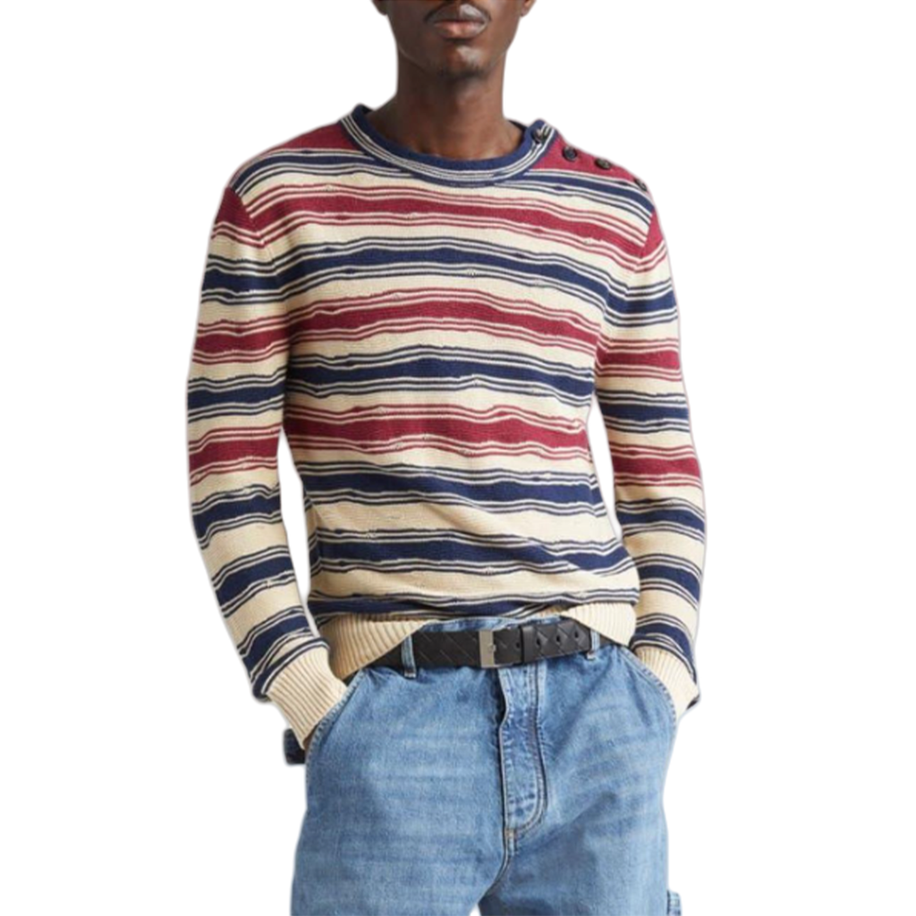 Bottega Veneta Red Striped Knit Sweater