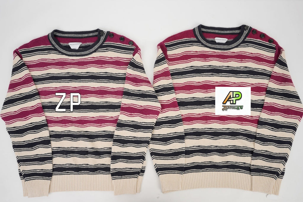 Bottega Veneta Red Striped Knit Sweater