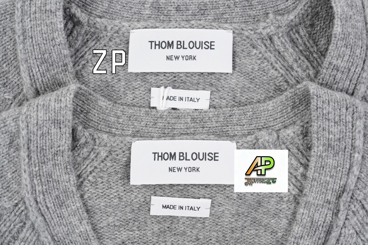 Thom Browne K53 Four-Stripe Wool Crew Neck Sweater – Elegant Gray