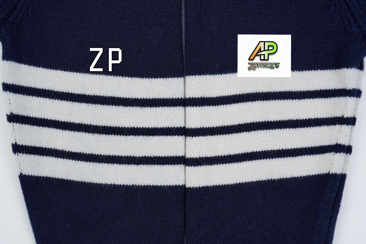 Thom Browne K53 Four-Stripe Wool Crew Neck Sweater – Elegant Gray