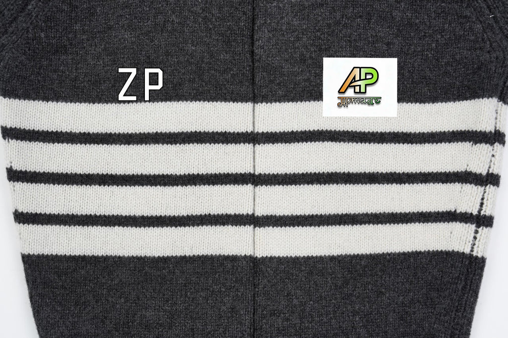 Thom Browne K53 Four-Stripe Wool Crew Neck Sweater – Smoky Gray