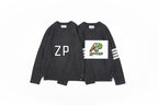 Thom Browne K53 Four-Stripe Wool Crew Neck Sweater – Smoky Gray