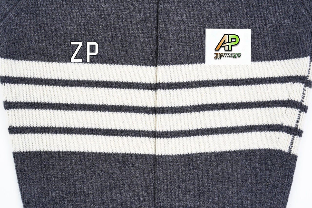 Thom Browne K53 Four-Stripe Wool Crew Neck Sweater – Smoky Gray