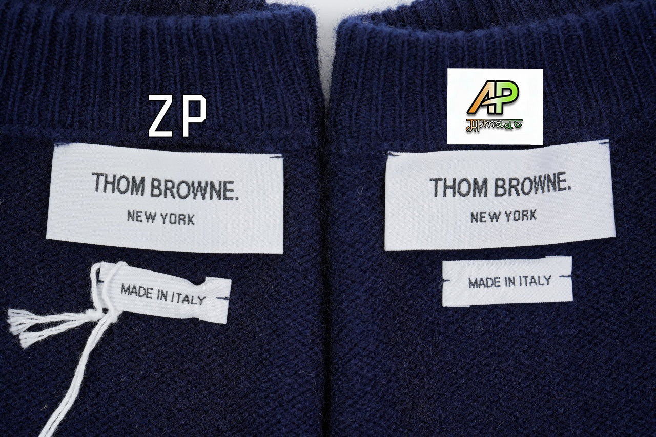 Thom Browne K53 Four-Stripe Wool Crew Neck Sweater – Smoky Gray