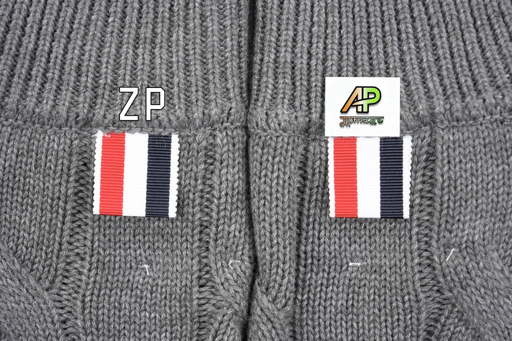 Thom Browne K12 Four-Bar Cable Knit Sweater Cardigan – Grey
