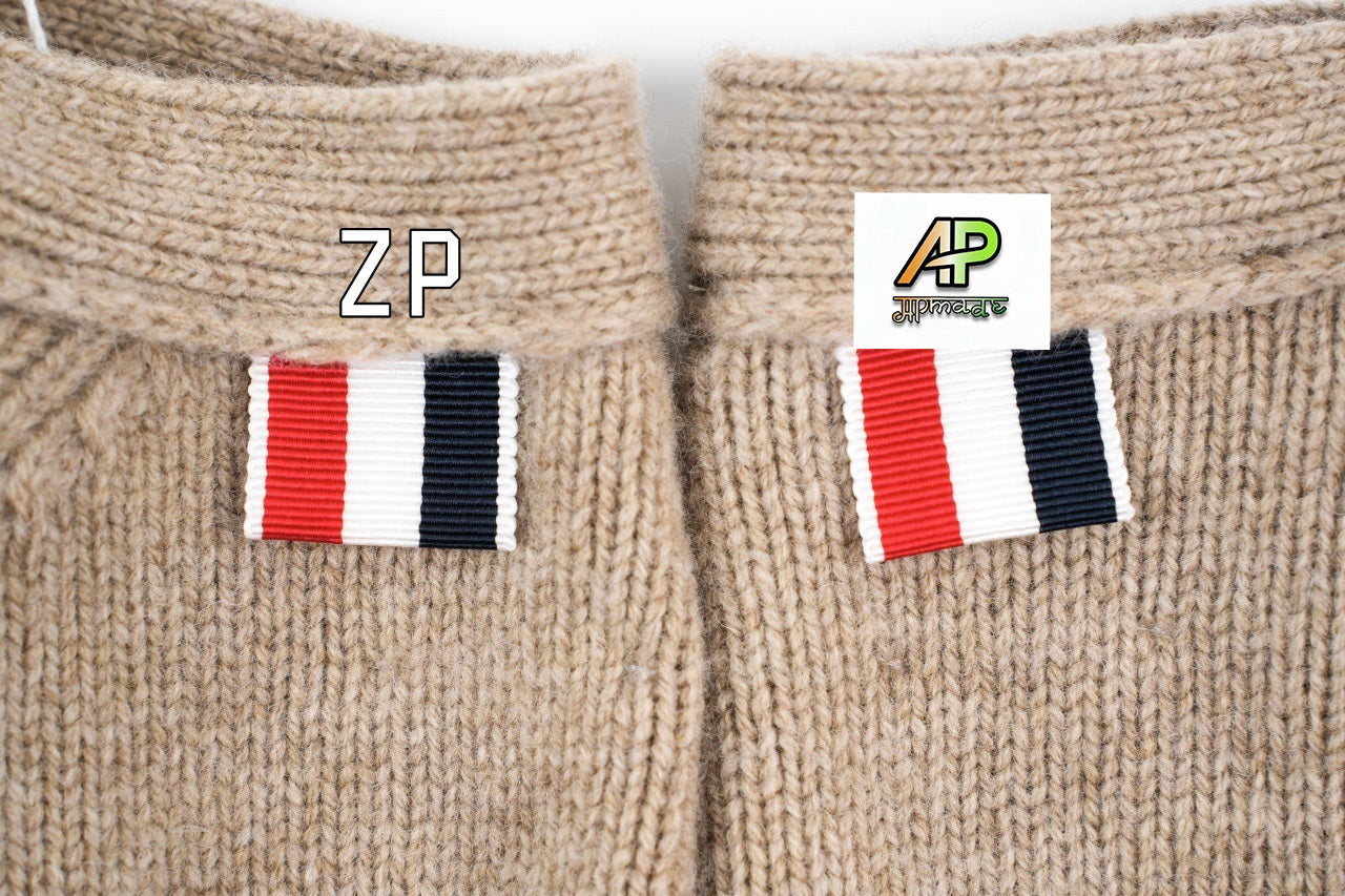 Thom Browne K32 Khaki Four-Bar Cardigan Jacket