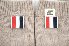 Thom Browne K52 Khaki Four-Stripe Crew Neck Sweater
