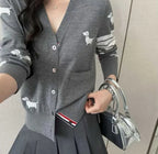Thom Browne K31 Four-Bar Puppy Cardigan Jacket