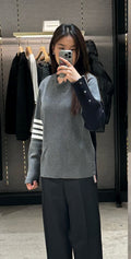Thom Browne 24FW Color-Blocked Knit Crewneck