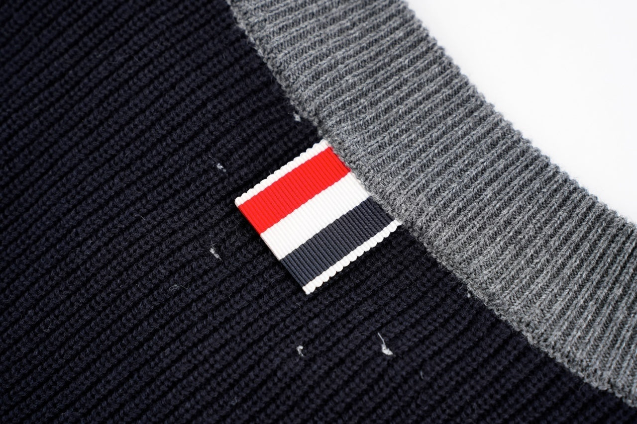 Thom Browne 24FW Color-Blocked Knit Crewneck