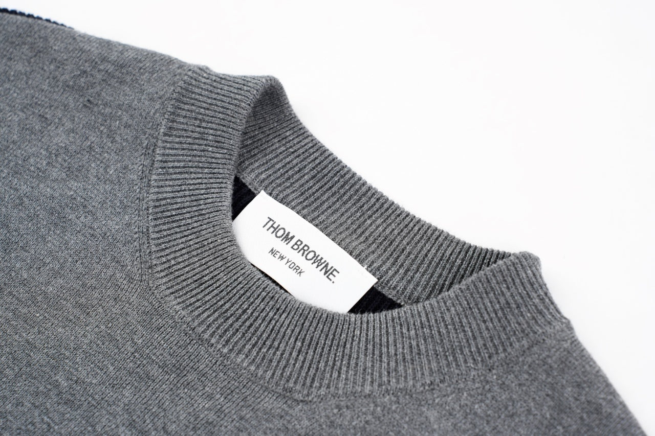 Thom Browne 24FW Color-Blocked Knit Crewneck