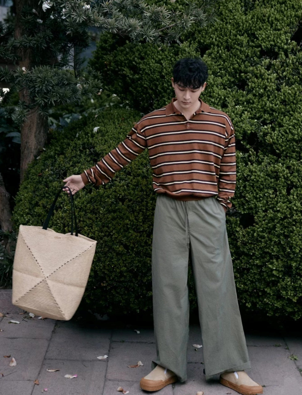 Loewe Striped Knit Polo Shirt