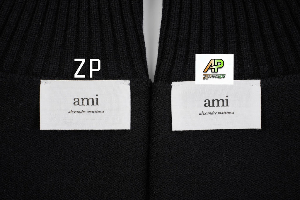 Ami Paris Heart-Patterned Jacquard Turtleneck Sweater