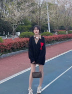 Ami Paris Jacquard Cardigan Sweater