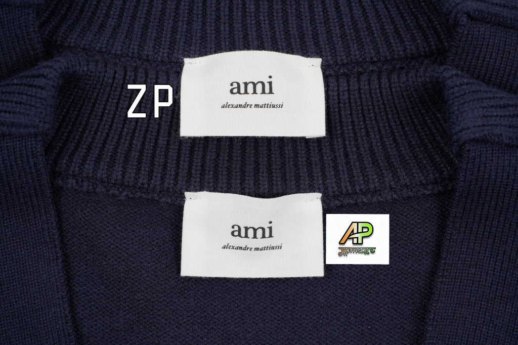 Ami Paris Jacquard Cardigan Sweater