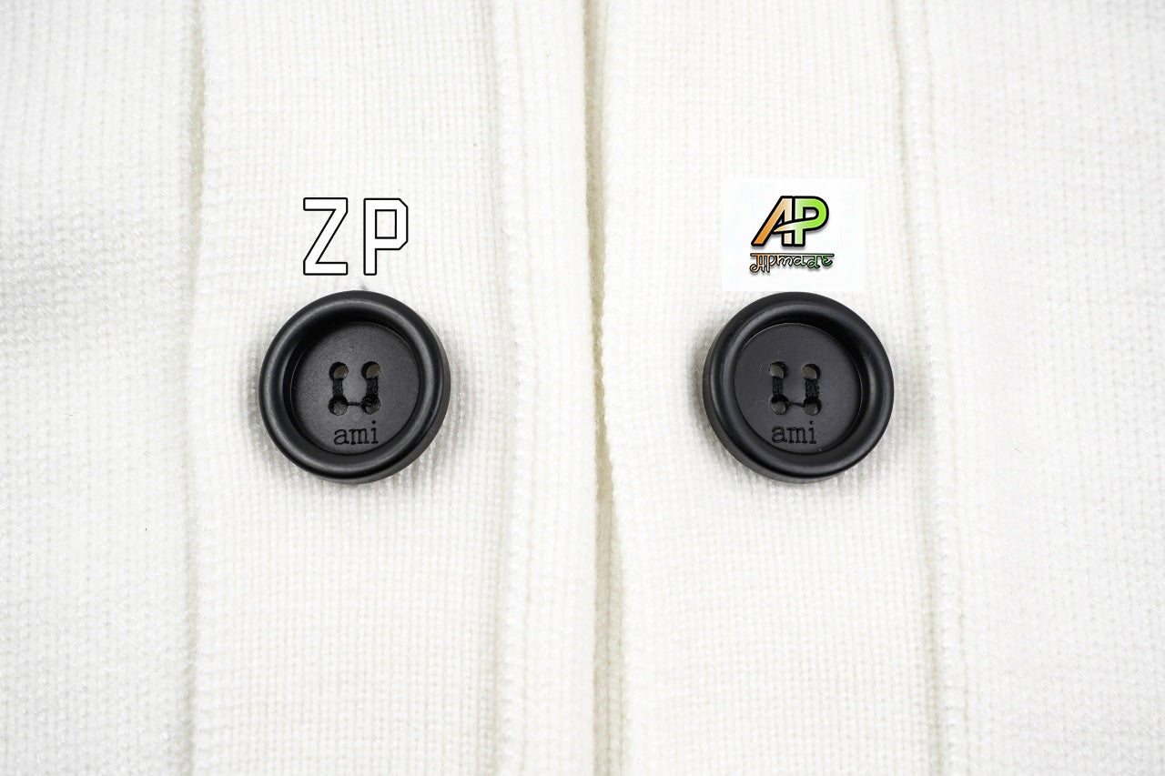 Ami Paris Jacquard Cardigan Sweater