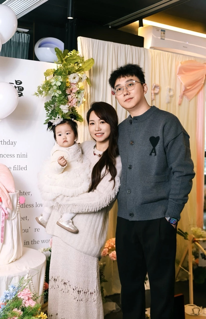 Ami Paris Oversized Wool Crew Neck Cardigan