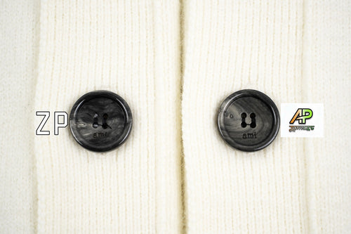 Ami Paris Oversized Wool Crew Neck Cardigan