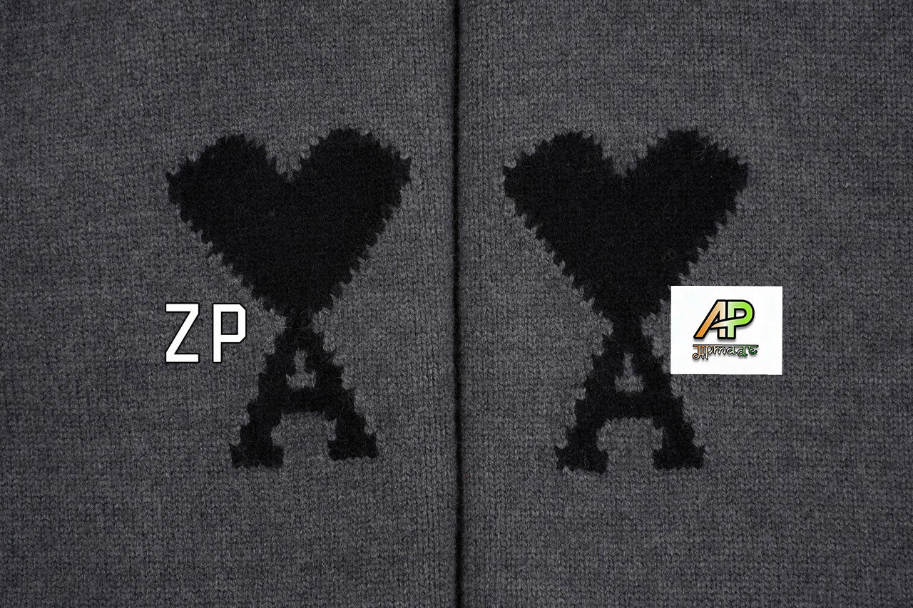 Ami Paris Heart-Shaped Wool Cardigan