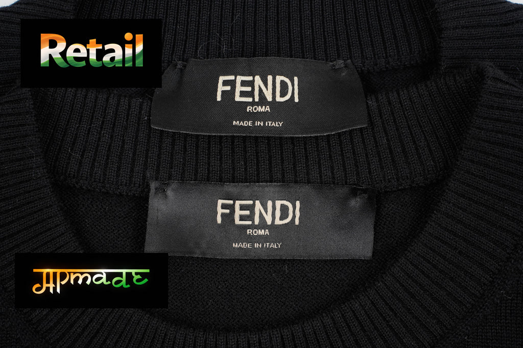 Fendi Embossed Letter Crew Neck Sweater