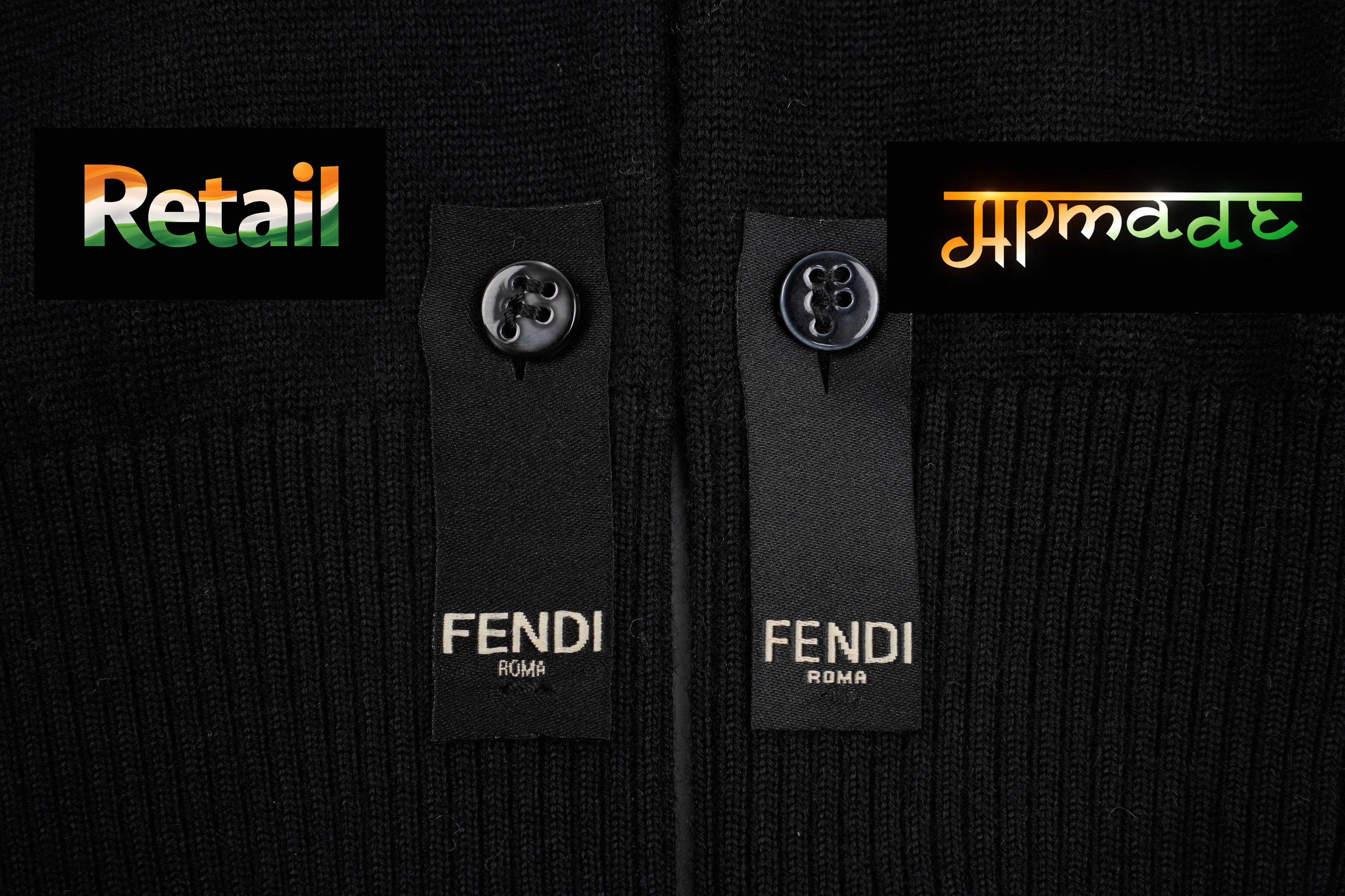 Fendi Embossed Letter Crew Neck Sweater