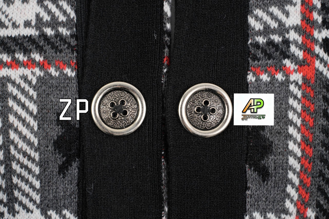 Chrome Hearts CH Plaid Cross-Stitch Cardigan Jacket