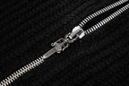Chrome Hearts Cross-Leather Silver Zip-Up Wool Cardigan Jacket