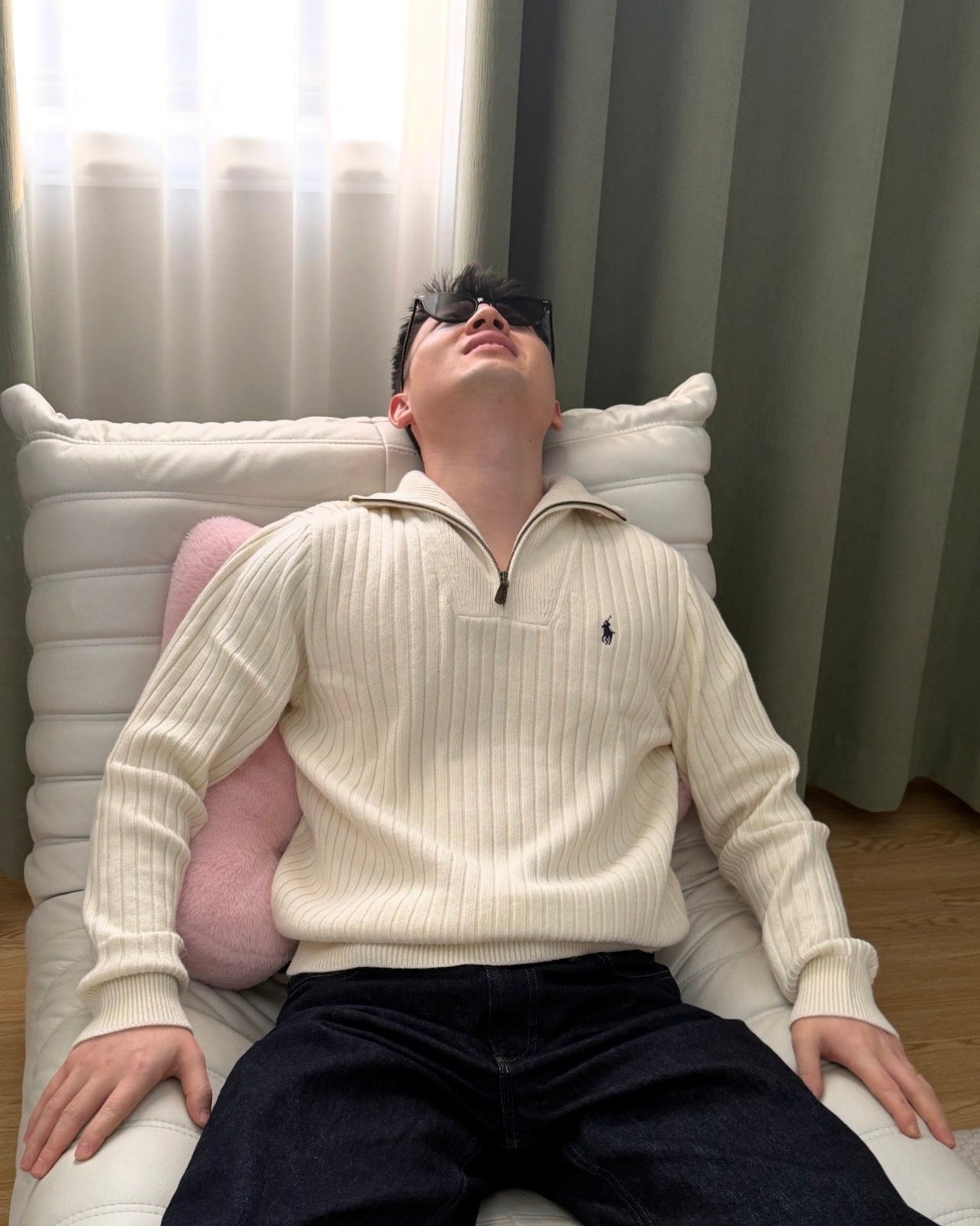 Ralph Lauren Navy Collar Wool Sweater RL009