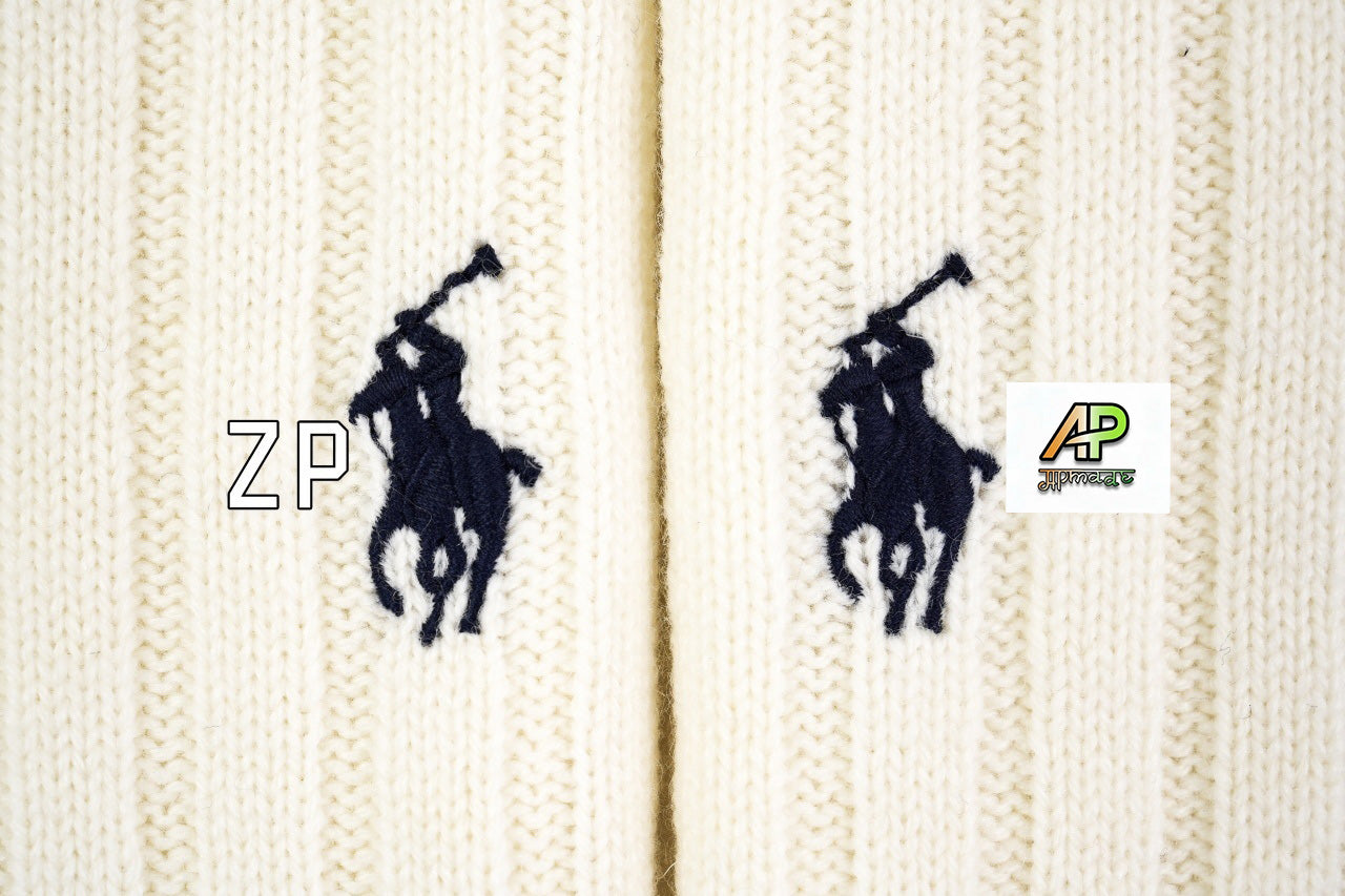 Ralph Lauren Navy Collar Wool Sweater RL009