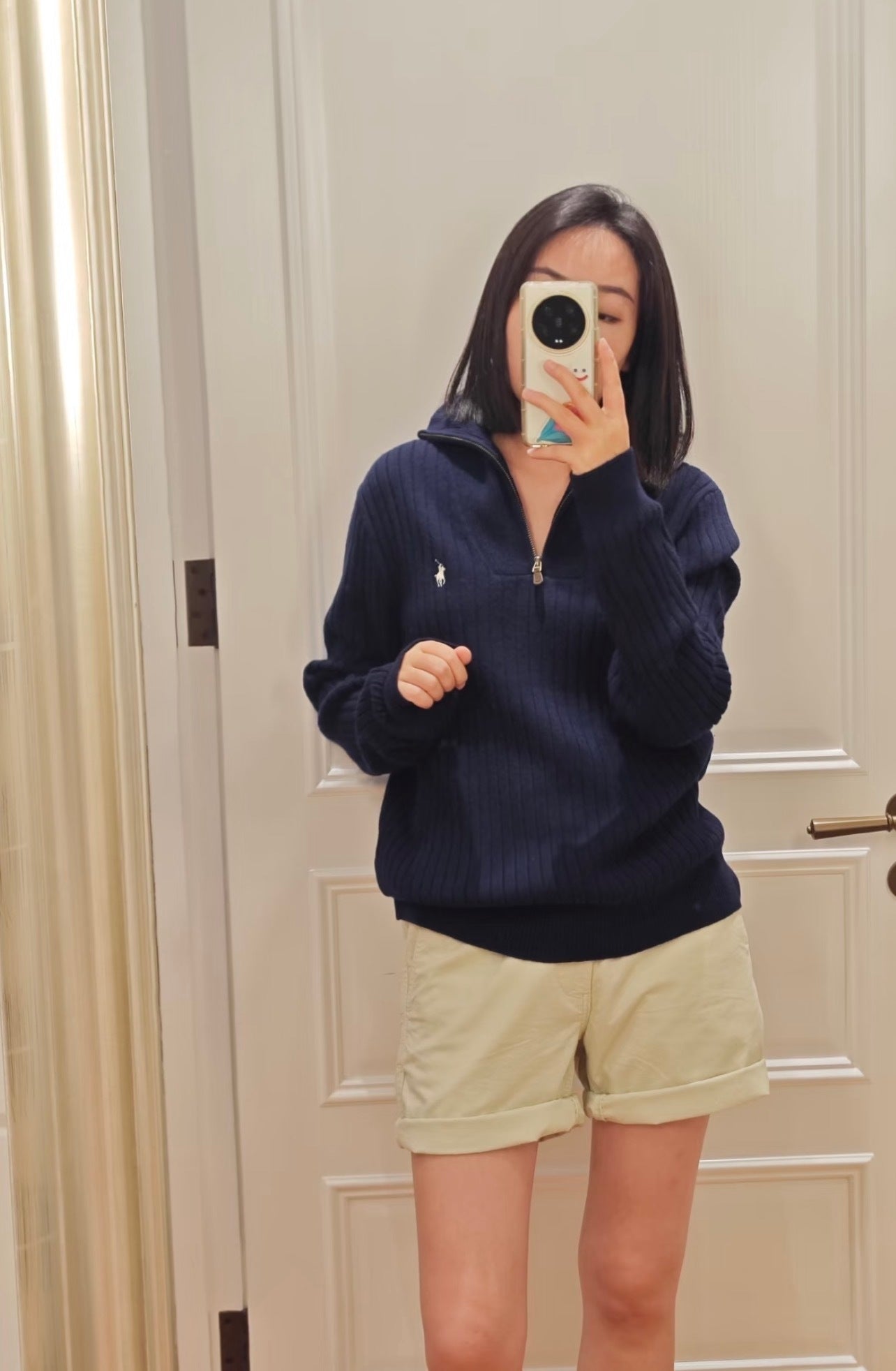 Ralph Lauren Navy Collar Wool Sweater RL009