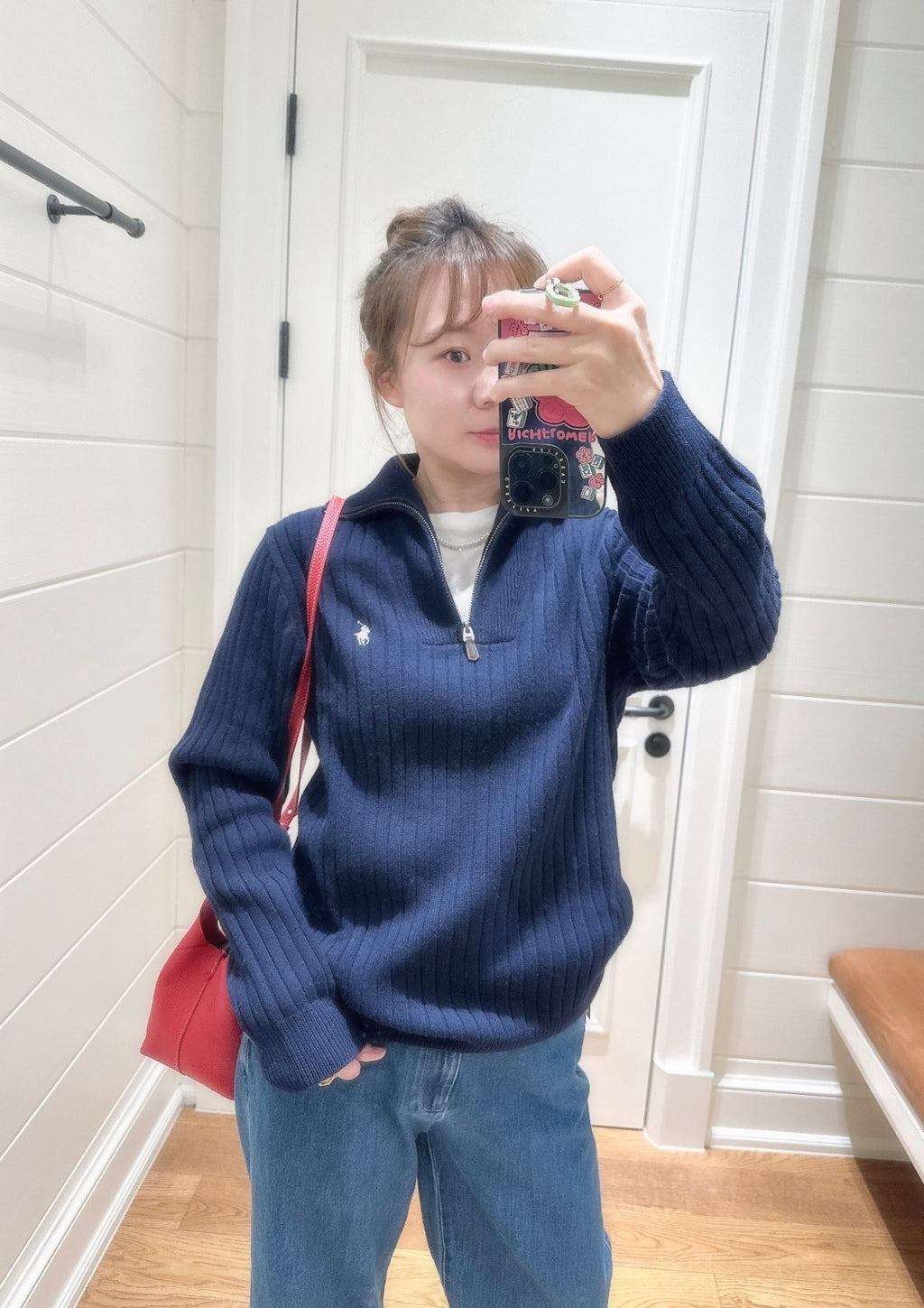 Ralph Lauren Navy Collar Wool Sweater RL009