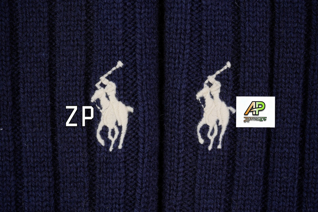 Ralph Lauren Navy Collar Wool Sweater RL009