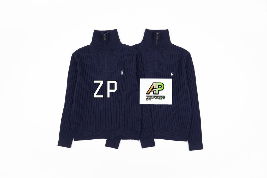 Ralph Lauren Navy Collar Wool Sweater RL009