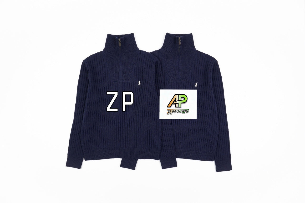 Ralph Lauren Navy Collar Wool Sweater RL009
