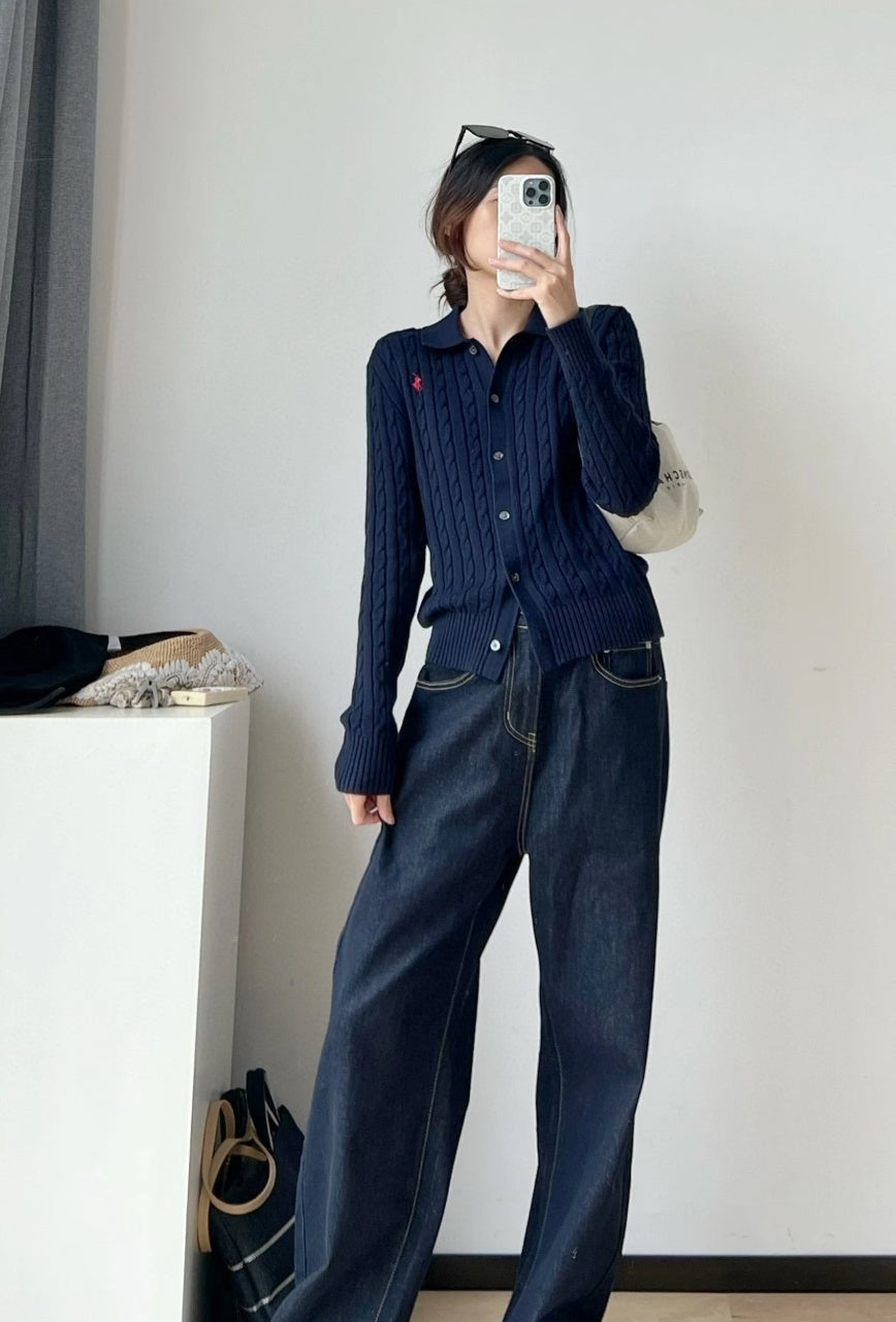 Ralph Lauren Pony Cable Shirt Navy