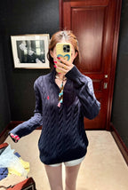 Ralph Lauren Navy Blue Wool-Cashmere Sweater