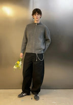 Maison Margiela MM6 N54 Gray Cardigan with Stitched Back Corners