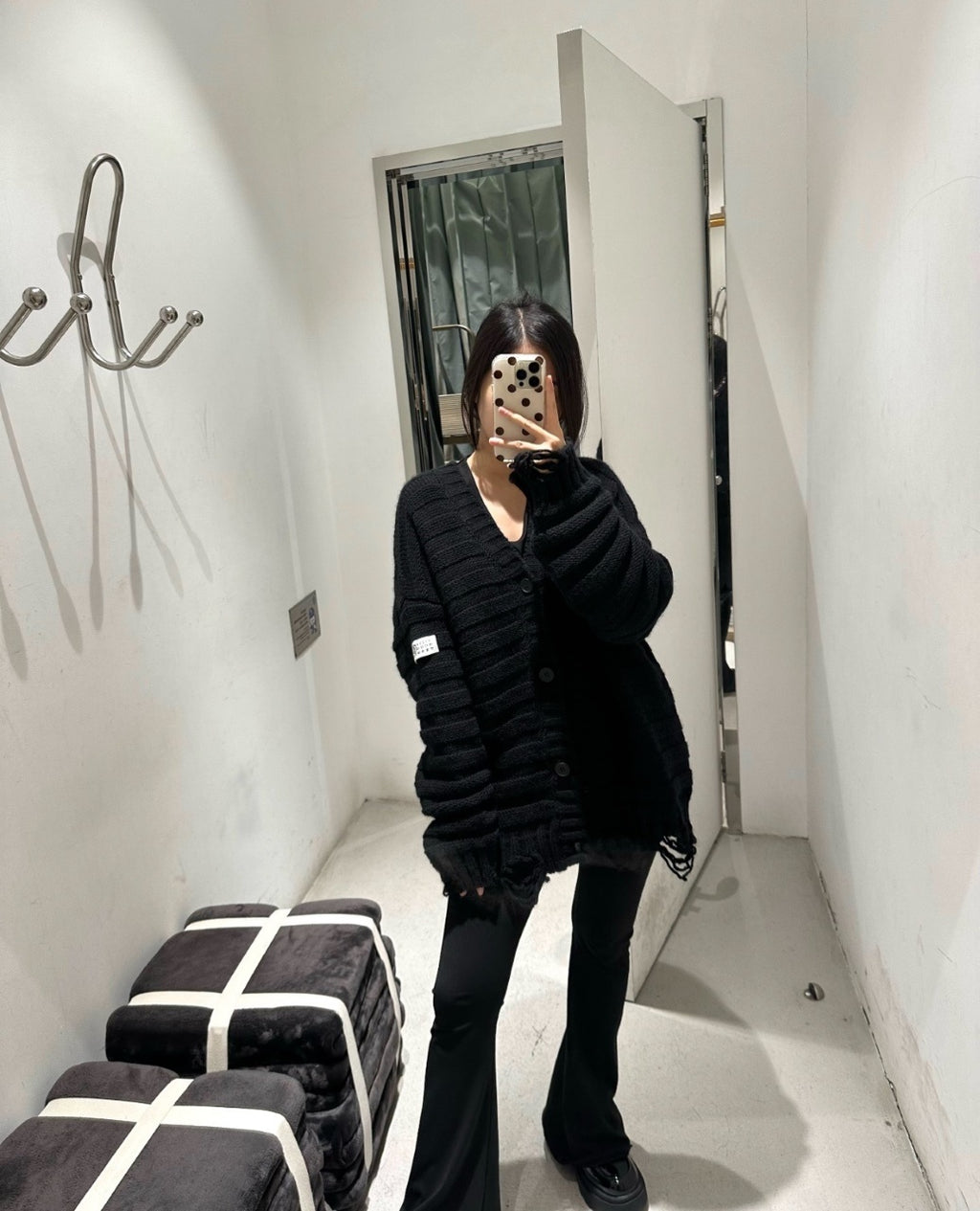 Maison Margiela MM6 Wool Blend Distressed Cardigan