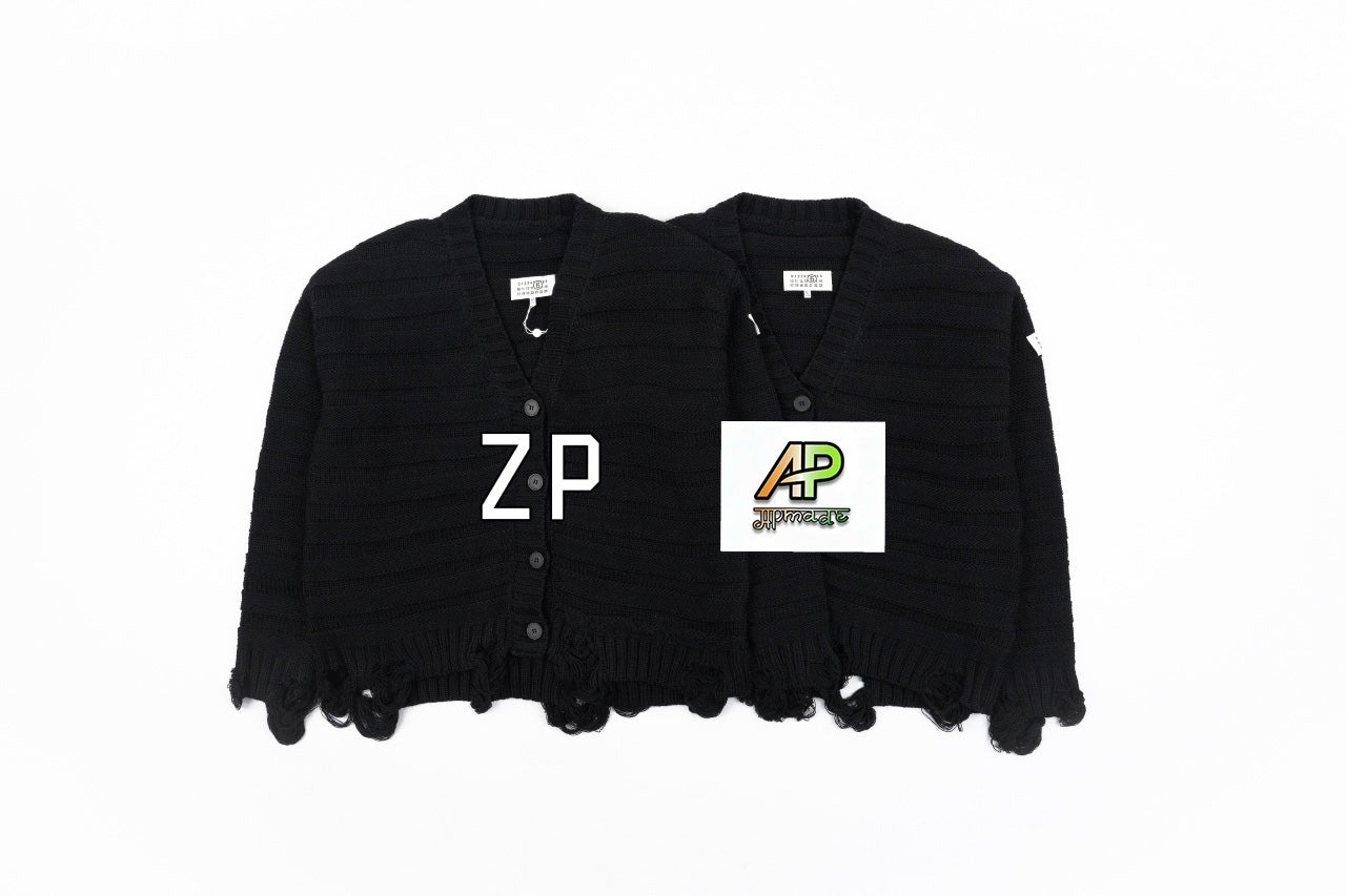 Maison Margiela MM6 Wool Blend Distressed Cardigan