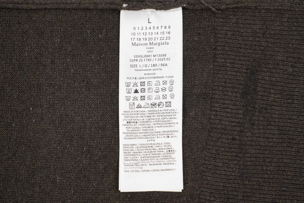 Maison Margiela Suede Patch Wool Polo Sweater