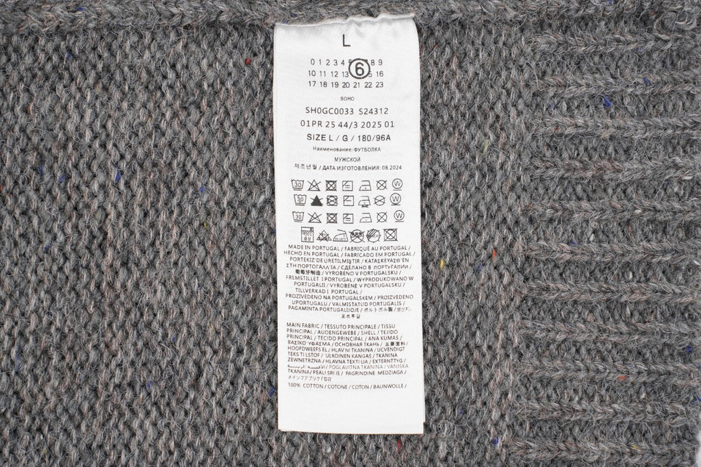 Maison Margiela Grey Wool-Blend Half-Zip Sweater