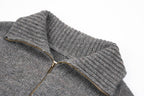 Maison Margiela Grey Wool-Blend Half-Zip Sweater