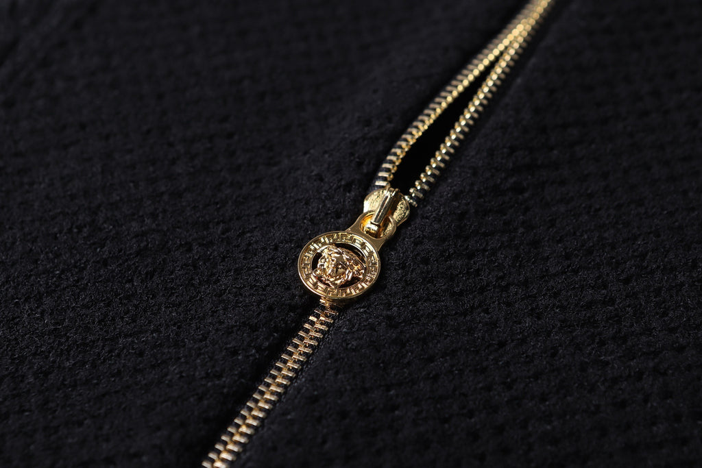 Versace 25SS High-Neck Zip-Up Jacquard Knit Sweater