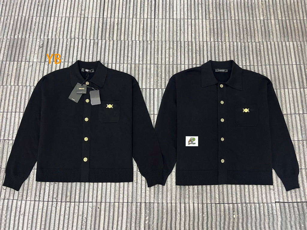 Versace 25SS Button-Down Ribbed Trim Cardigan